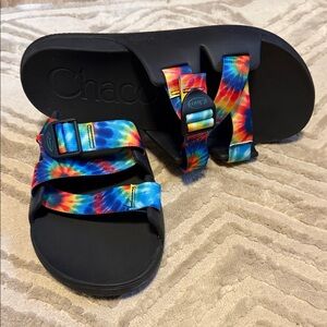 Chaco Men’s Sandals - Black with Tie-Dye Straps sz 11